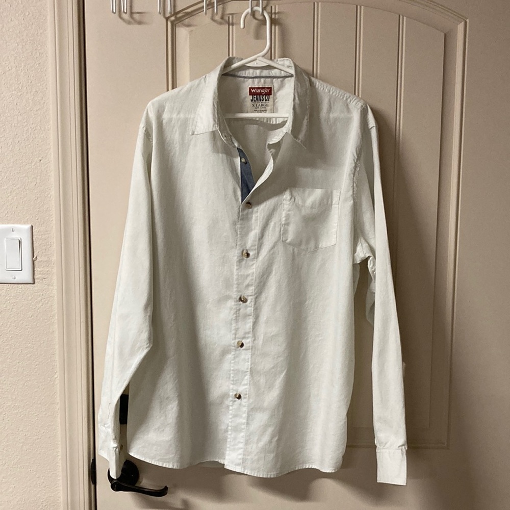 Wrangler Jeans Co Premium Cowboy Western Button Down Long Sleeve Shirt Size XL